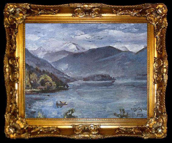 framed  Lovis Corinth Walchensee, blaue Landschaft, ta009-2